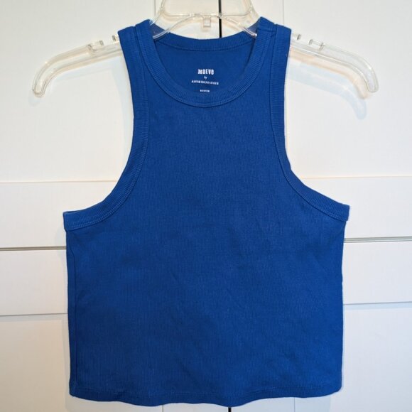 Maeve Anthropologie Racerback Tank Navy Blue Size M - Picture 1 of 11